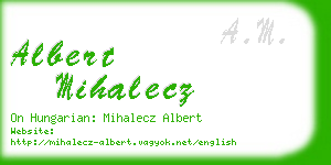 albert mihalecz business card